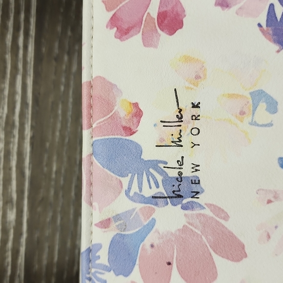 Nicole Miller new York floral pink white zipper tote bag - Picture 5 of 10